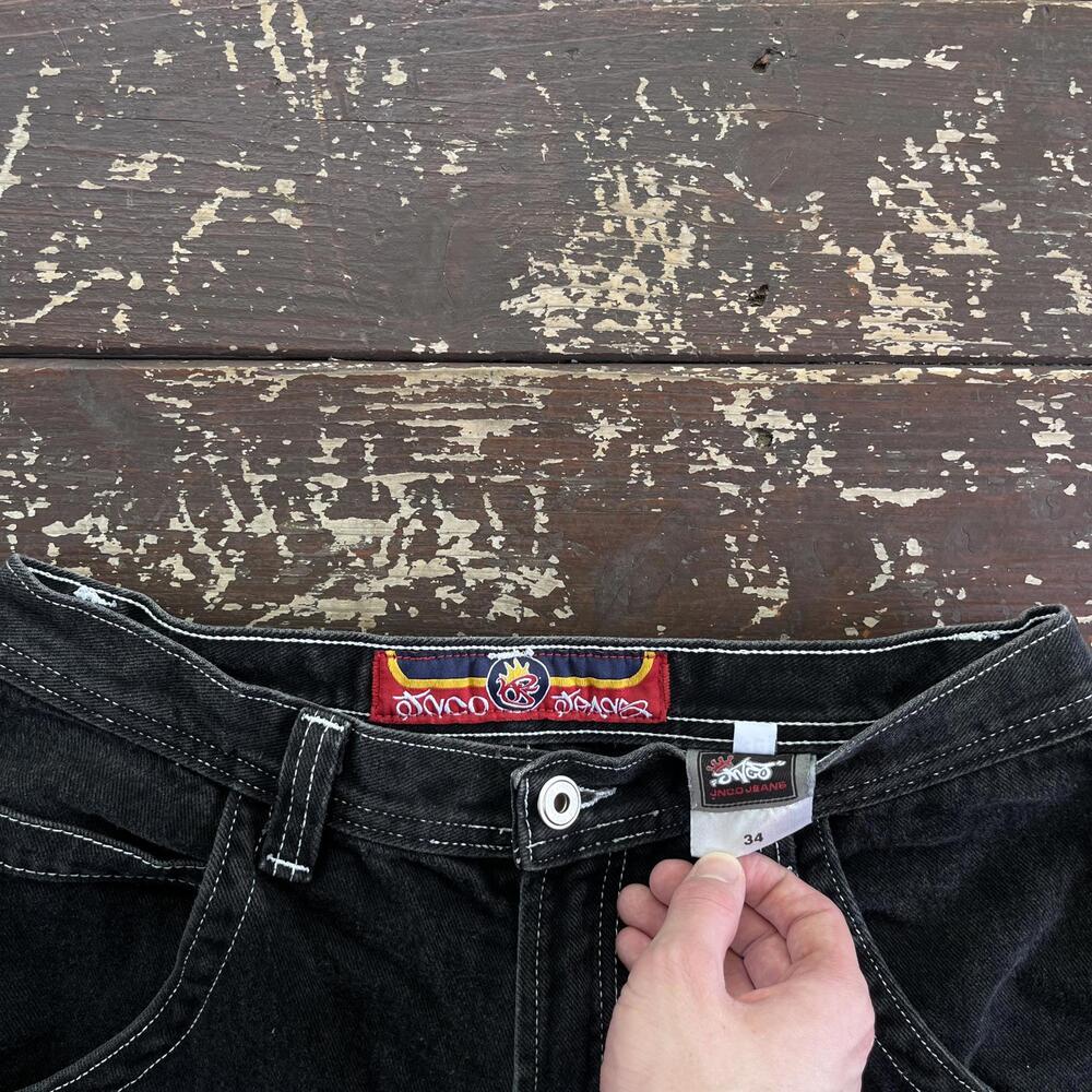 (32) Vintage 90s Y2K JNCO Jeans Jean Shorts Jorts Baggy Cargo Rave Skate 2000s - Picture 4 of 8